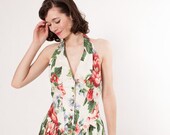20% OFF - Vintage Summer Dress - 80s Floral Dress - Summer Roses