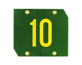 vintage large green and yellow mine sign -- no. 10