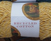 Recycled Cotton Yarn, Lion Brand, Worsted Weight, Green, Vegan, Sunshine Yellow Knit, Crochet, Dish, Wash Cloths