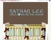 SALE 10% OFF Wall Decal Monogram Personalized Jesus Loves Me This I Know