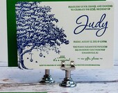 60th Birthday Letterpress Invitation - Lamps & Fireflies