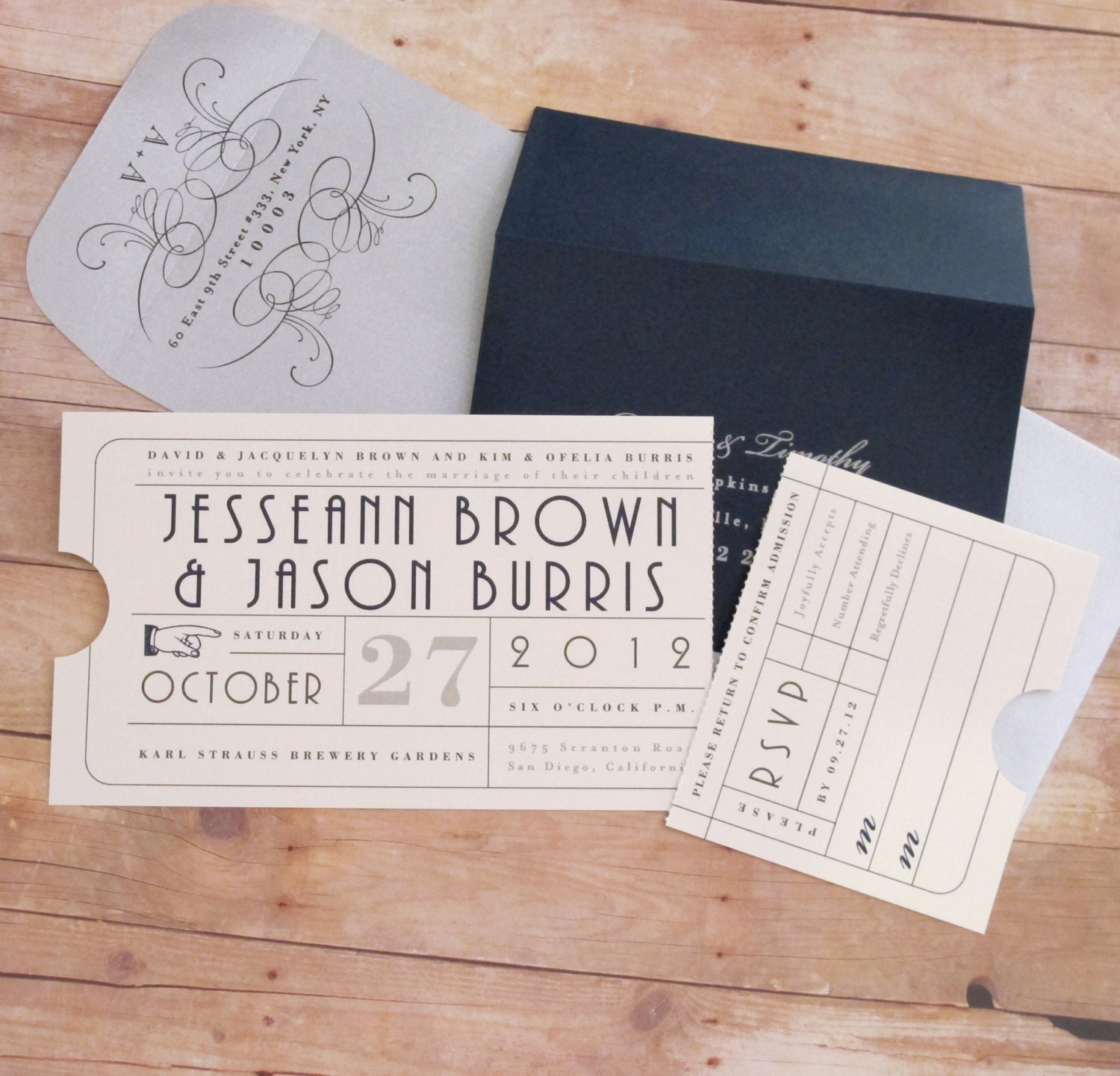 Vintage Ticket - Wedding Invitation