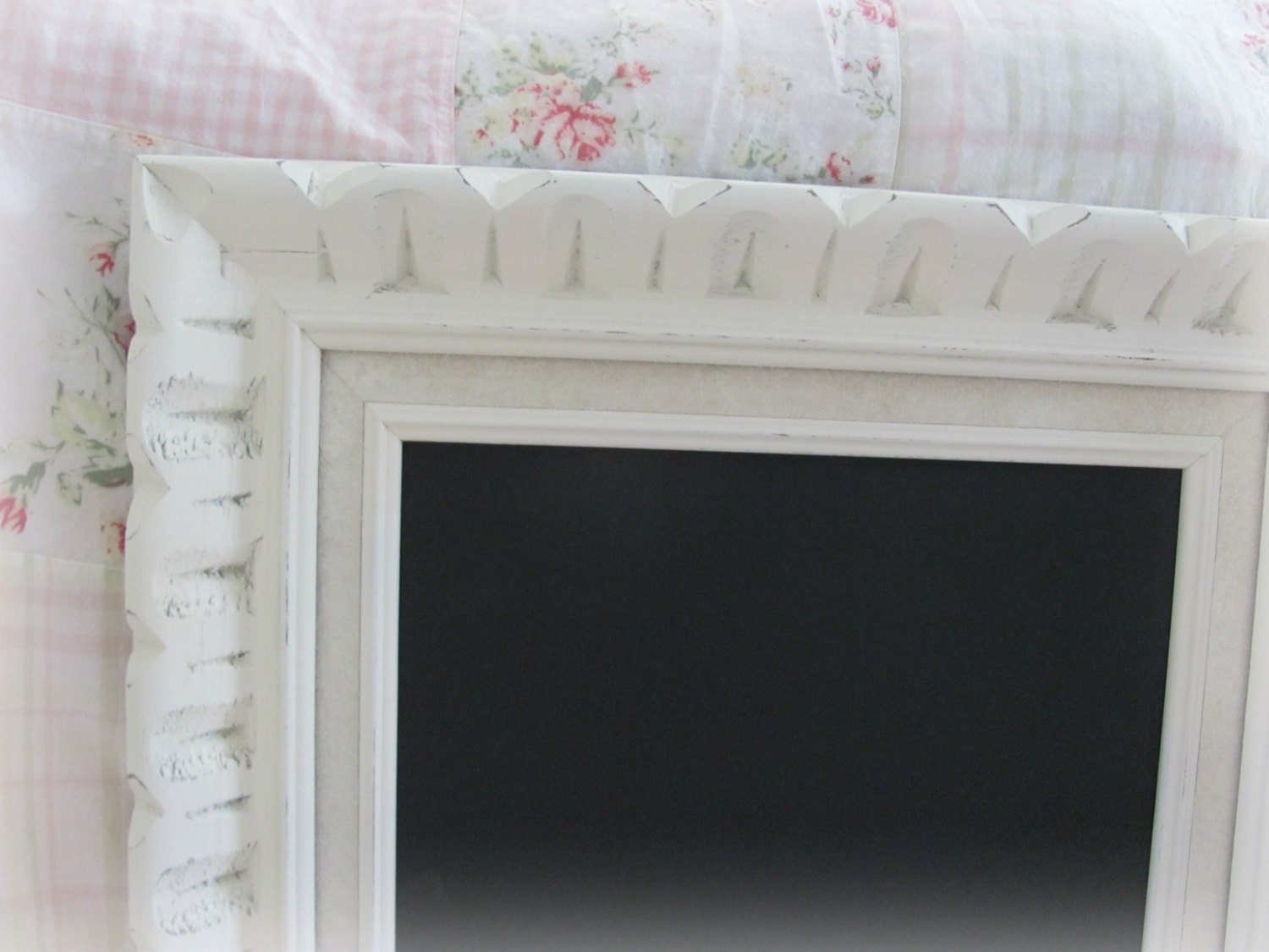 Rustic Chalkboard Large Vintage Cream Framed Wedding Nursery Shabby Chic Framed Chalkboard