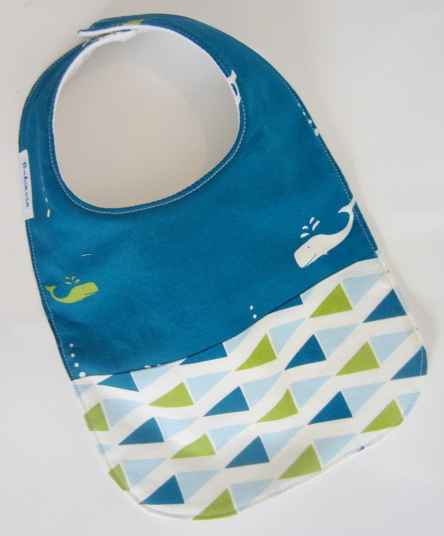 ORGANIC Baby Bibs - Nautical Baby Bib / Navy BOY Bib / Baby Fabric Bib