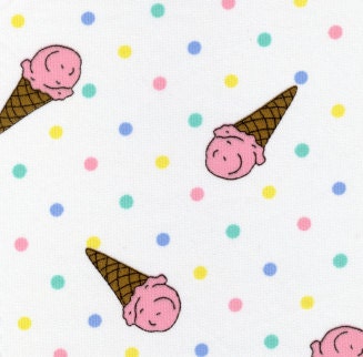 Fabric Finders 100 Percent Cotton Pique Pastel Ice Cream Cone 1 Yard