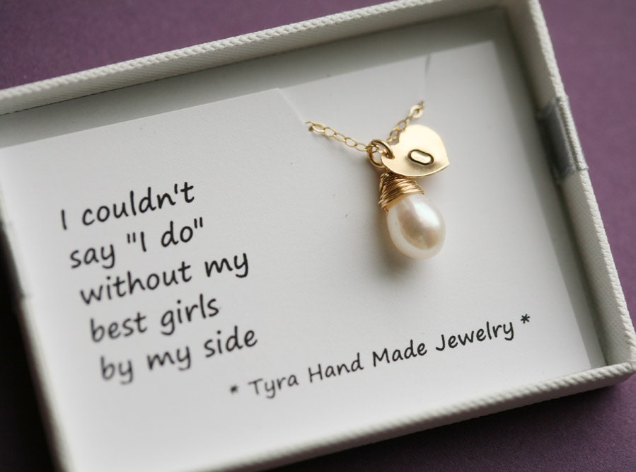 Monogram Necklace,Heart necklace,Personalized,Bridesmaid thank you card with heart necklace,Wedding Bridal Jewelry