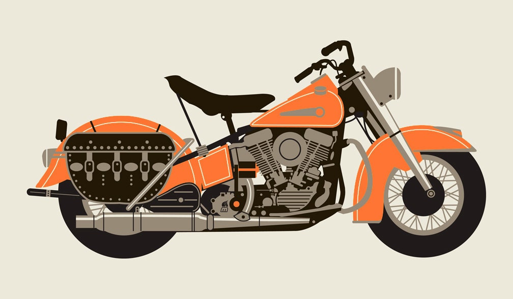 Orange 1950 MOTORCYCLE