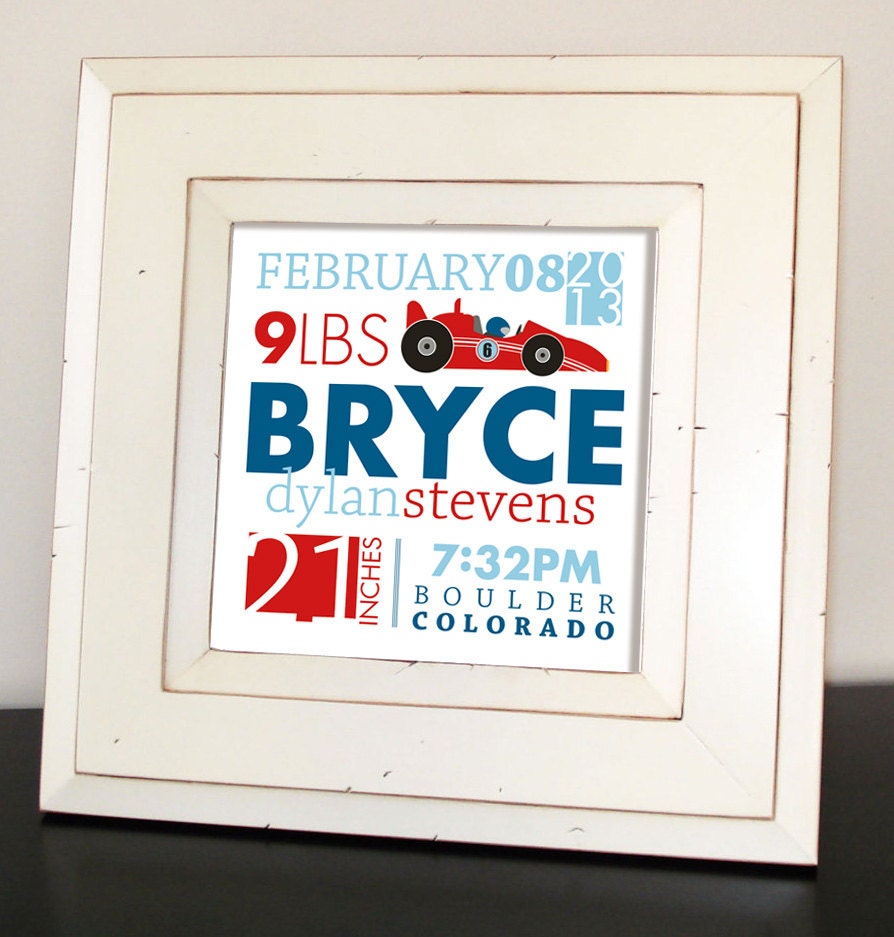 Nursery Art, Baby Stats, Birth Announcement Wall Art, Personalized