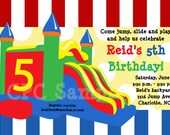 Bounce Castle Birthday Invitation Bounce House Party Invitations Printable or Printed