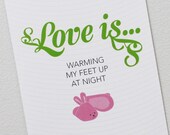 Love is warm feet