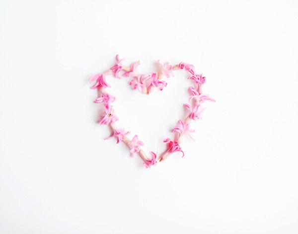 Romantic heart photography home decor - fine art photography print  - love heart pastel flower art wedding