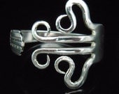 Eco Friendly Fork Cuff, Silverware Jewelry in Curly Design Number Three