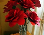 Large Paper Roses  with stems  Paper Flowers 8 to 10 inches Special Order
