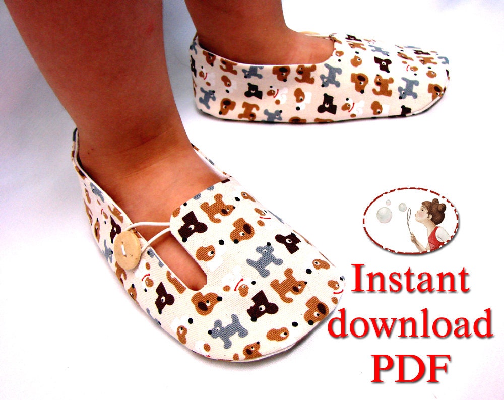 Sewing Pattern for Child's Loafer Shoes - PDF sewing pattern