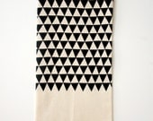 Triangles - Flour Sack Tea Towel - Onyx Black - Organic Cotton - Dish Towel