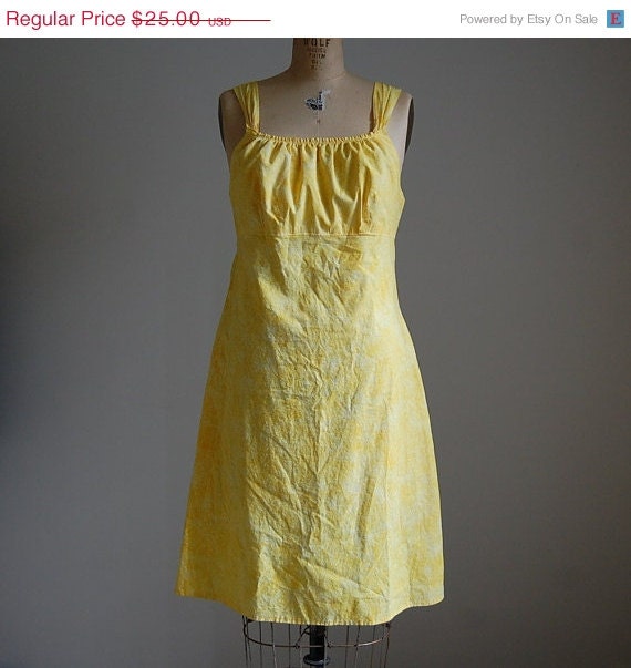 25 % OFF SALE Canary yellow baby doll cotton sundress