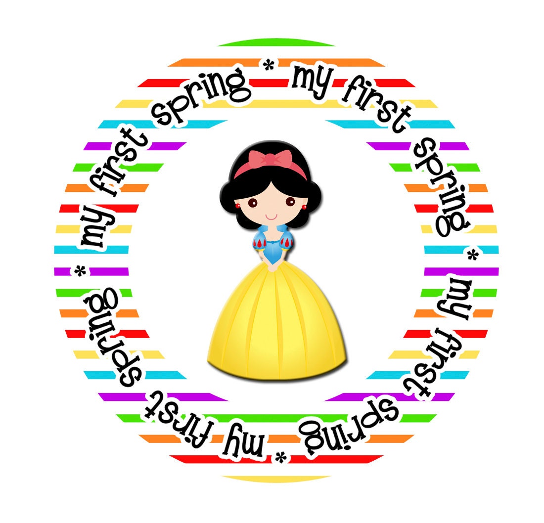 DIY Princess My First Holiday, Summer, Mother's Day, Father's Day Girl Monthly Baby Onesie Stickers...18 Circles in all