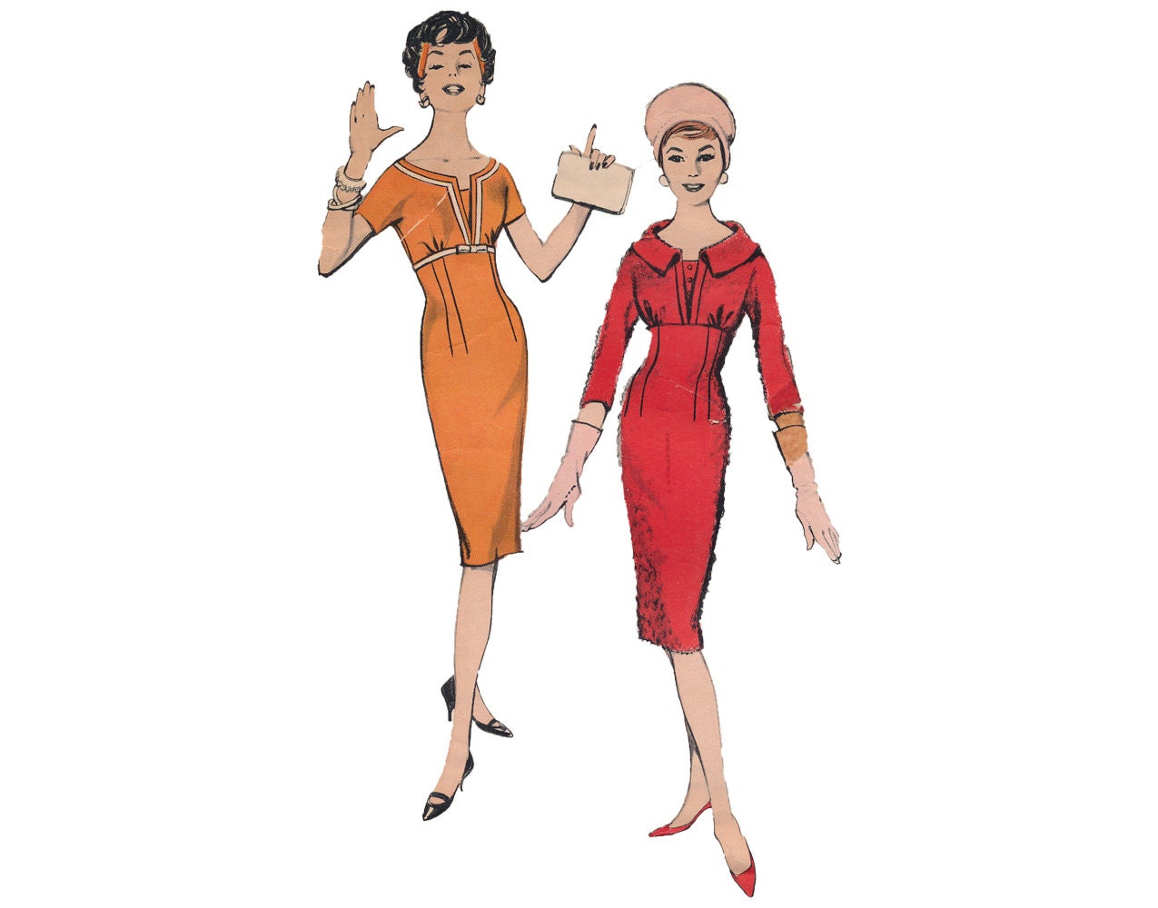 Show Stopper - Vintage 1960s Wiggle Dress with Unique Bodice Sewing Pattern by Butterick 8906