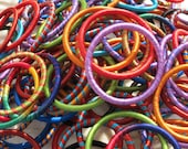 10 Different Bright colored Thread Wrap Rainbow Bangles -Women Handmade Jewelry Lightweight - Eco friendly Bangles Perfect for Summer,Winter
