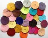 Wool Felt Button Die Cuts 30 - 1 1/2 inch Random Colored. 1932