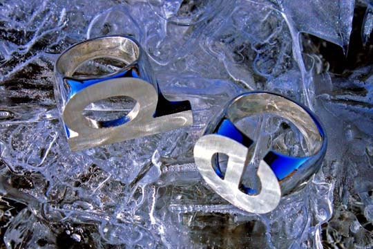 Helvetica letter rings in brass, bronze or powder coated in almost any color