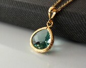 Erinite Necklace with Gold Filled Chain - Also Available in Silver, Wedding Jewelry