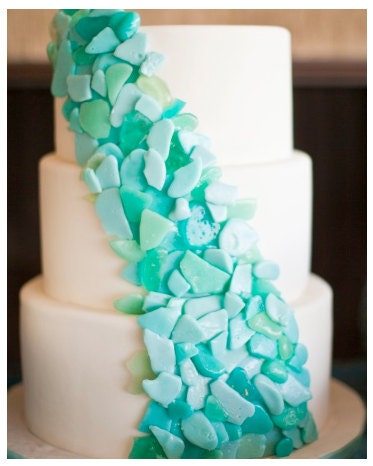 Wedding Cake Topper (or stand alone candy) Hard Candy Sea Glass 40 oz. bag (packaged bulk, no decorative packaging)