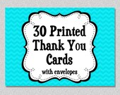 30 PRINTED THANK YOU note cards includes envelopes , ships within 1-2 days by The Trendy Butterfly Il_170x135