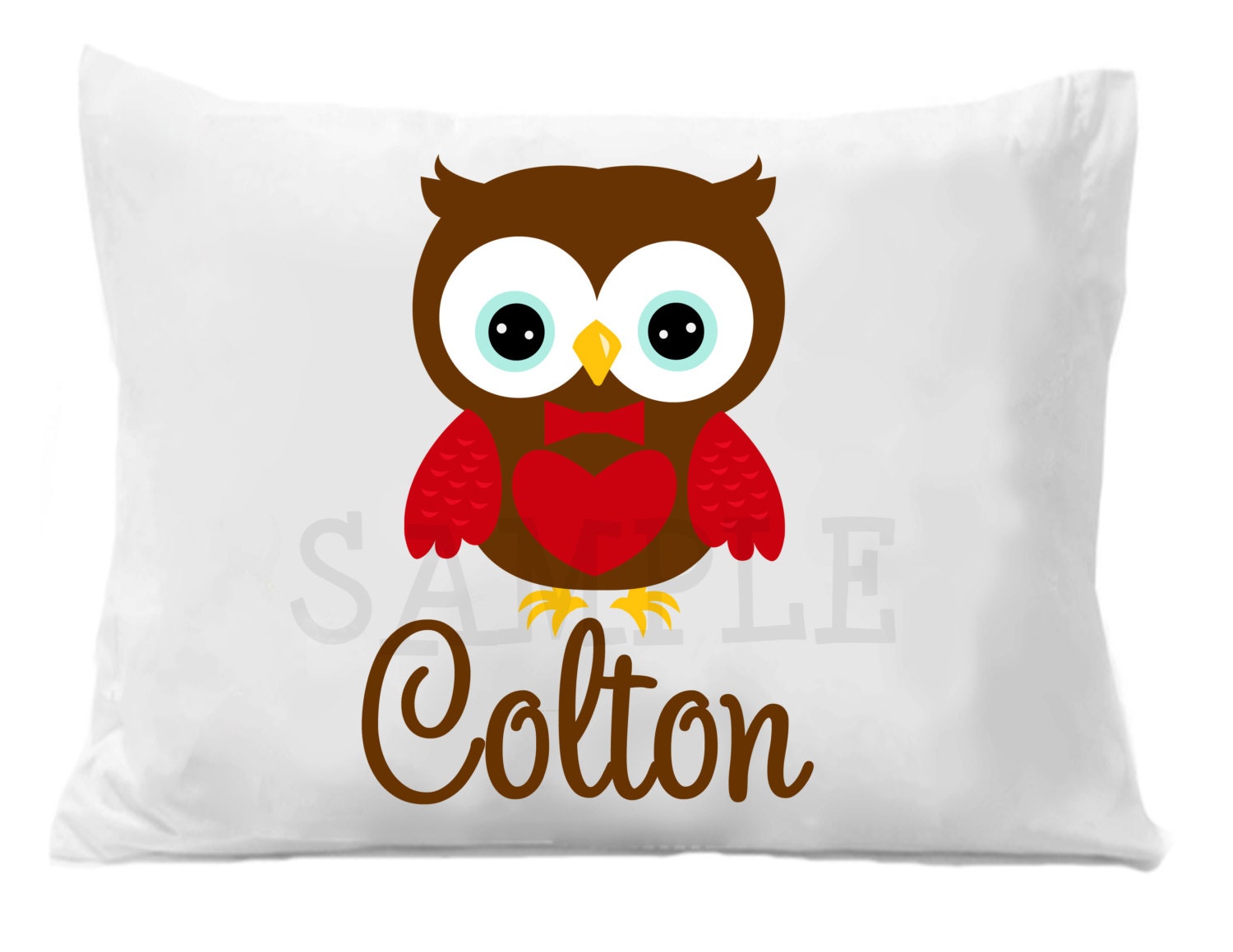 Valentine Personalized Pillow Case Valentines Owl Personalized Pillow Case Boys or Girls Il_570xn
