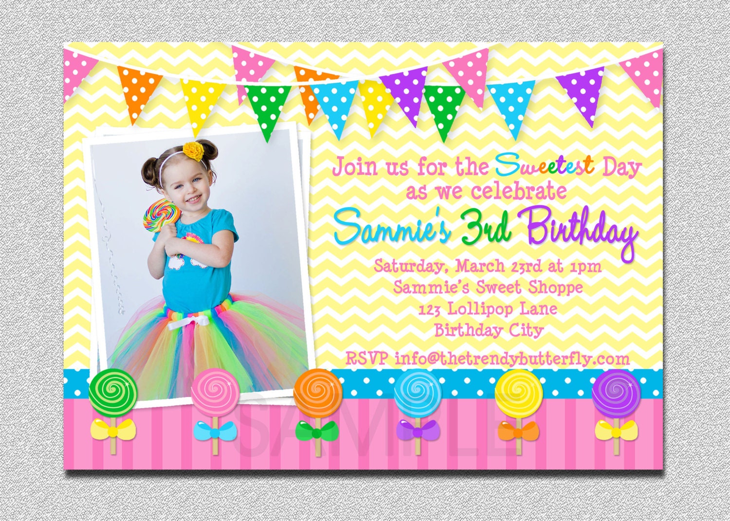 Lollipop Birthday Invitation , Lollipop Birthday Party Invitation Printable Il_570xn