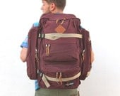 Vintage EastPak Giant Metal Frame Mountain Engineering Maroon Backpack