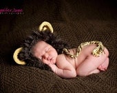 Instant Download PDF crochet pattern little lion hat with earflap-  sizes 0-3 month only-etsy