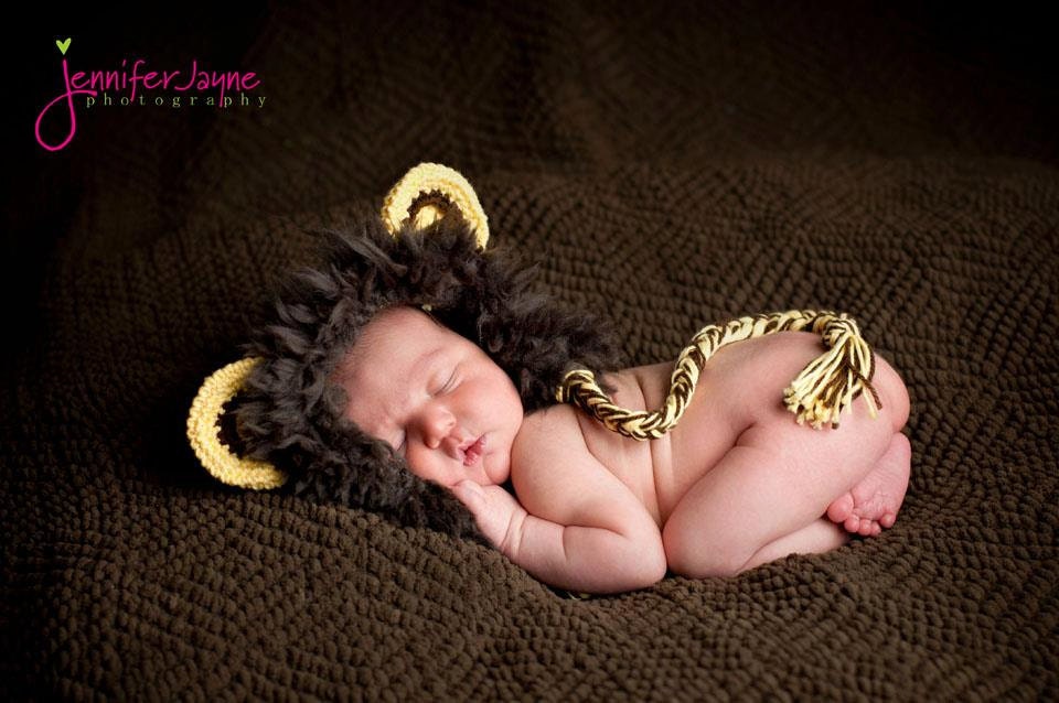 Instant Download PDF crochet pattern little lion hat with earflap-  sizes 0-3 month only-etsy