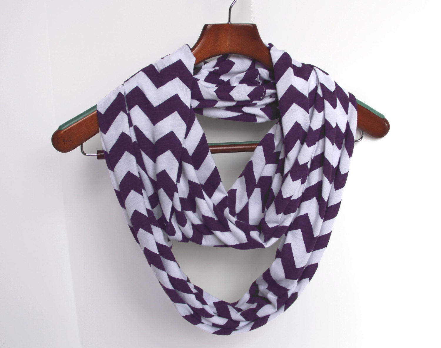 Soft Eggplant Purple Chevron Scarf, Soft  Jersey Knit Scarf, Mother's Day Gift - Ready to Ship