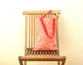 tote bag, beach fabric bag red, green