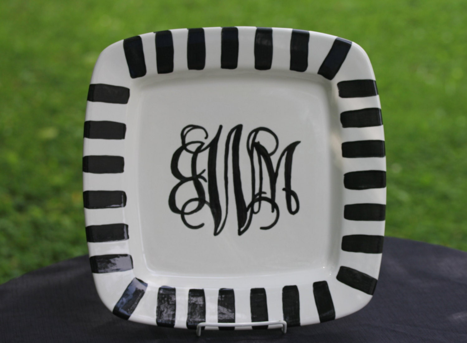 Hand Painted Monogram platter