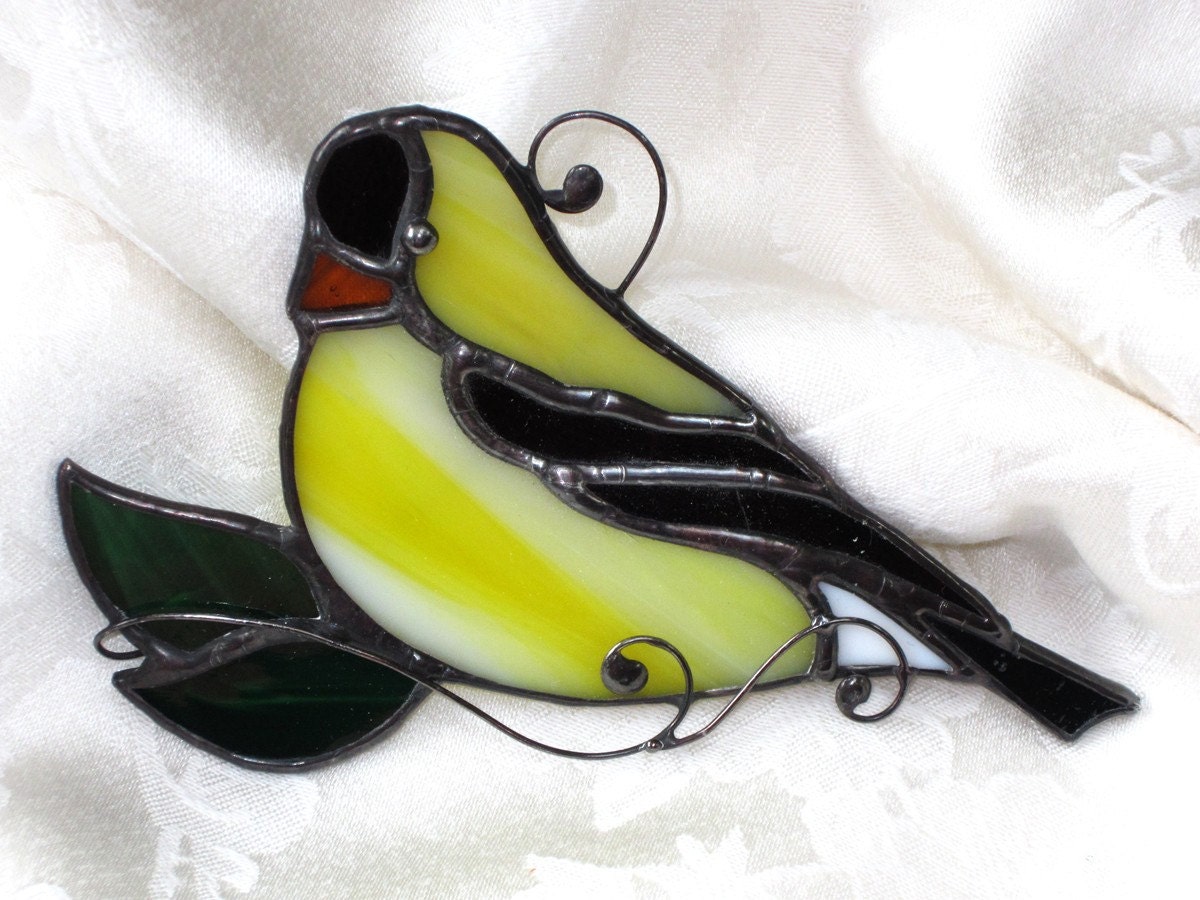 Stained Glass Suncatcher, Goldfinch