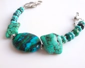 Blue Green Jewelry - Chrysocolla - Semi Precious Stone - Beaded  Gemstone Bracelet -