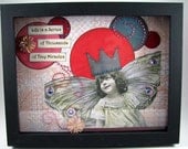Life is a Series of Tiny Miracles - Mixed Media Shadow Box - 8x10 inches