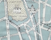 Etchings Paris Map aqua ivory 3 Sisters moda fabrics FQ or more