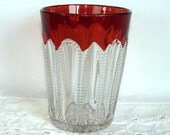 EAPG Ruby Stain Glass Tumbler fom 1905 McKee Glass ZIPPER