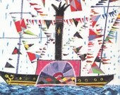 nursery decor Ship at Sea illustration by Brian Wildsmith children's verse good night verse nursery decor boy