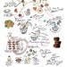 Macaron recipe Kitchen art Food print French country home Gourmet poster 8X10 illustration