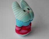 toy sock animal stuffed plush creature bunny rabbit  sock creature blue