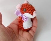 miniature Amigurumi crocheted animal hamster soft sculpture called Ginger