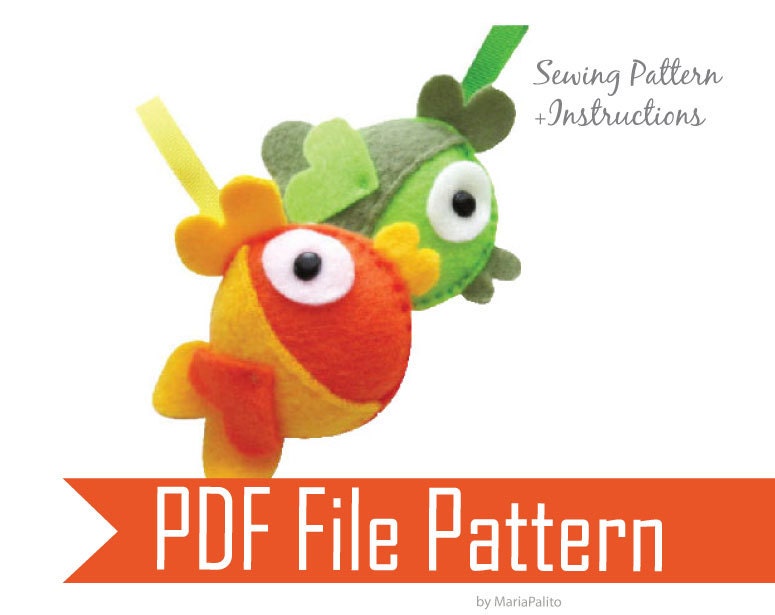 DIY Felt Fish - PDF Sewing Pattern Felt Fish Ornament A199 Il_170x135
