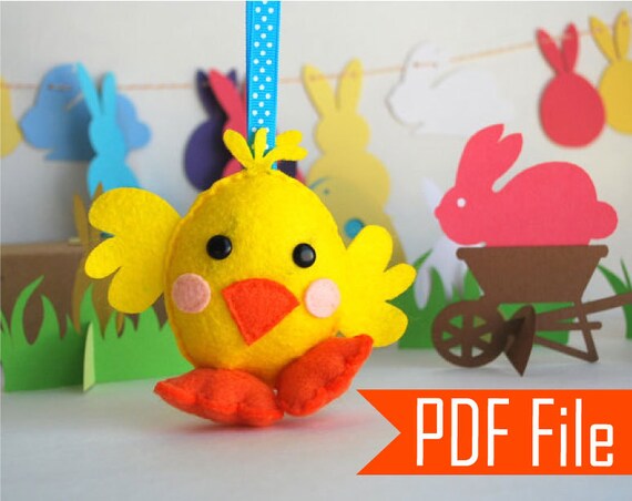 Baby Chick Plush Ornament PDF Sewing pattern A573 Il_570xn