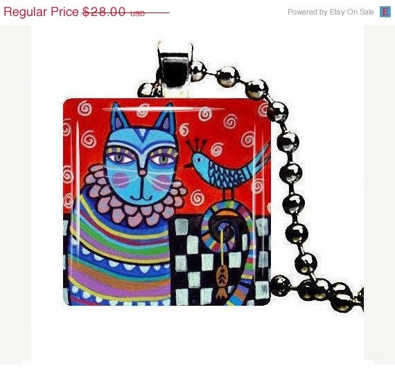 50 OFF SALE - Cat Jewelry Necklace - CAT Pendant Necklace Charm Necklace Dog Tag Jewelry Silver Glass Christmas Gift abstract - Wedding Gif
