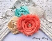 Vintage Inspired HAIR CLIP - Coral, Aqua, Cream, Ivory, Lace