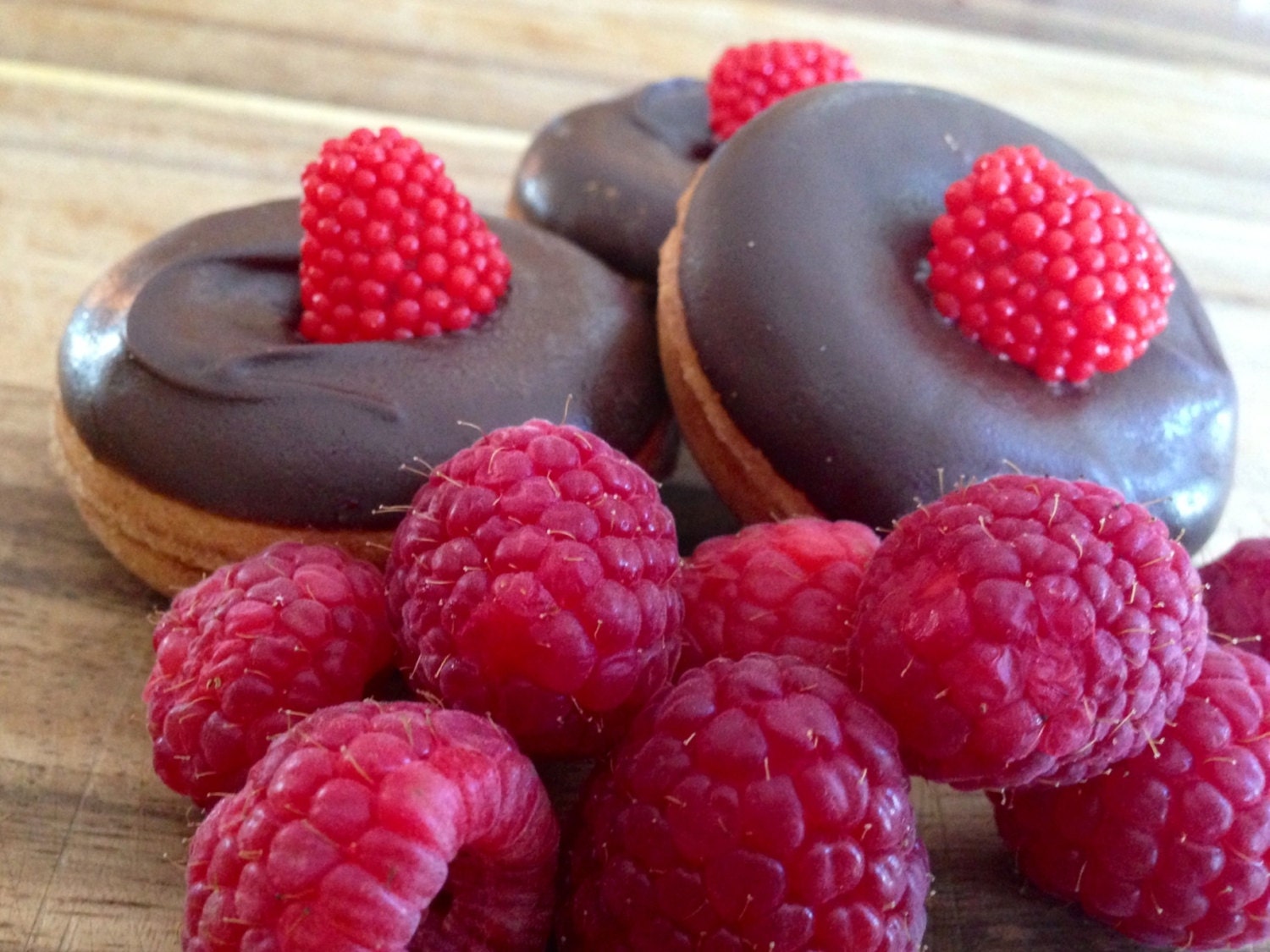 Raspberry mini donuts